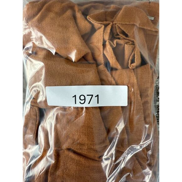 Simply Vera Wang Sz XL Brown Linen Blend High Waist Cargo Shorts Boho Lagenlook - Picture 13 of 13